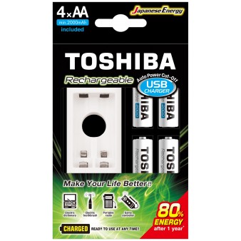 Toshiba Charger AA & AAA (4 batteries AA 2000mAh) - TNHC-6GME4 CB
